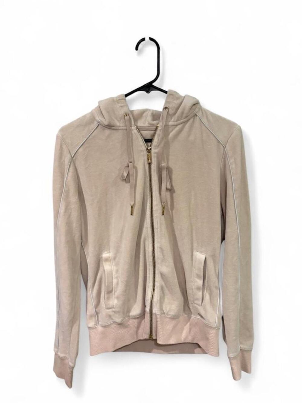 Calvin Klein Light Pink Velour Tracksuit Jacket Top